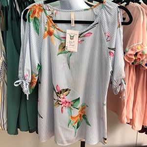 Cold Shoulder Stripe Top